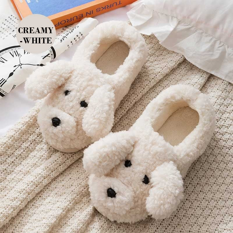 fluffy dog slippers