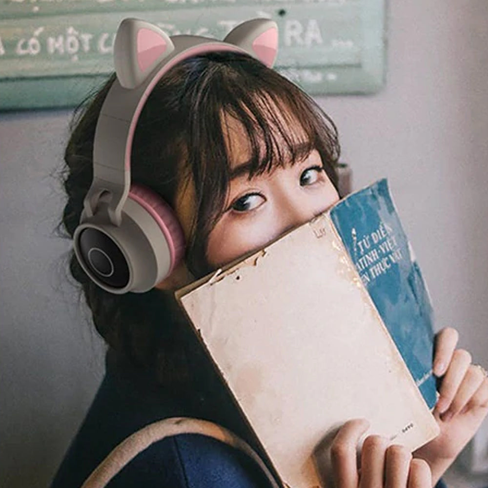 kawaii cat bluetooth wireless headphones 