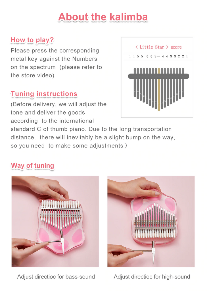 Kawaii Crystal Thumb Pianos